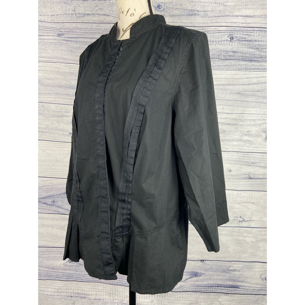 Torrid 2 Blouse Womens 2X Black Hood Eye Closure 3/4 Sleeves Cotton Stretch